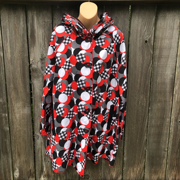 UBU Jacket Raincoat Reversible Polka Dots Hooded